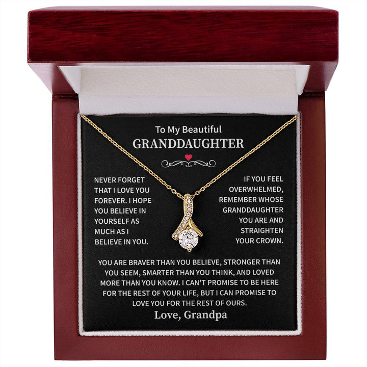 Granddaughter Necklace Gift With a Heartfelf Message