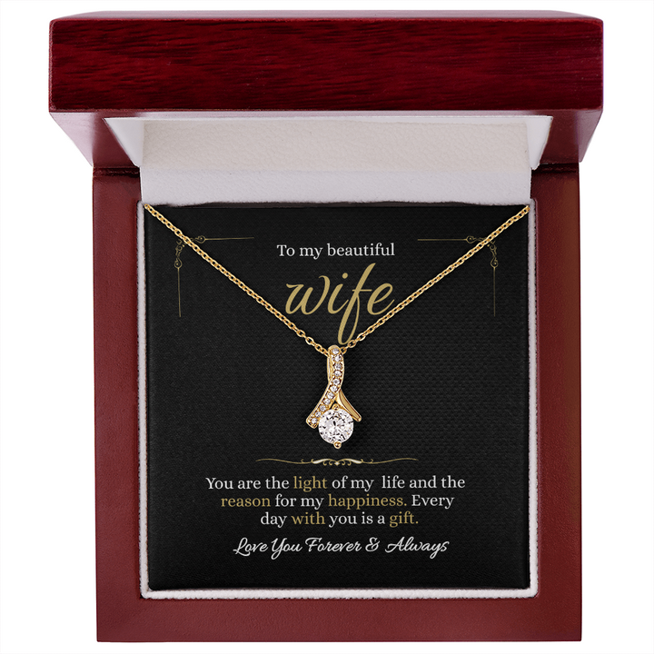 To My Wife Necklace Gift with Love Message