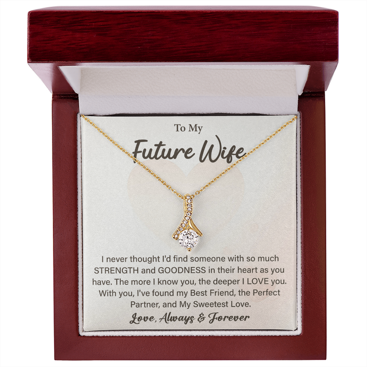 "Future Wife necklace with sentimental card gift"