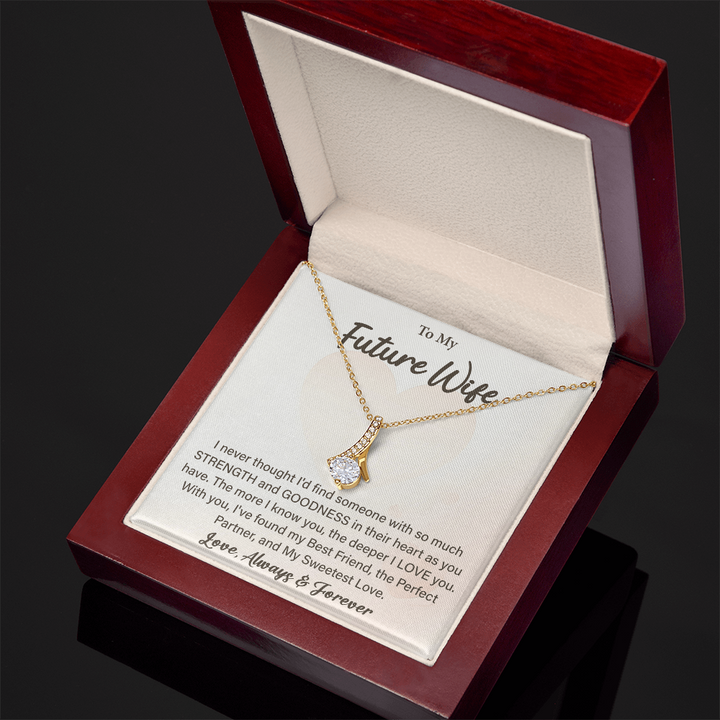 "Future Wife necklace with sentimental card gift"