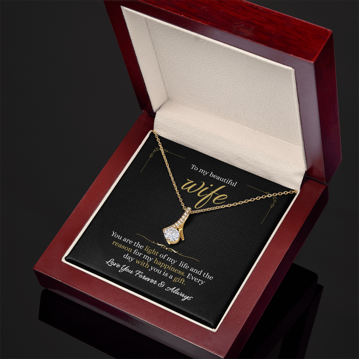 To My Wife Necklace Gift with Love Message