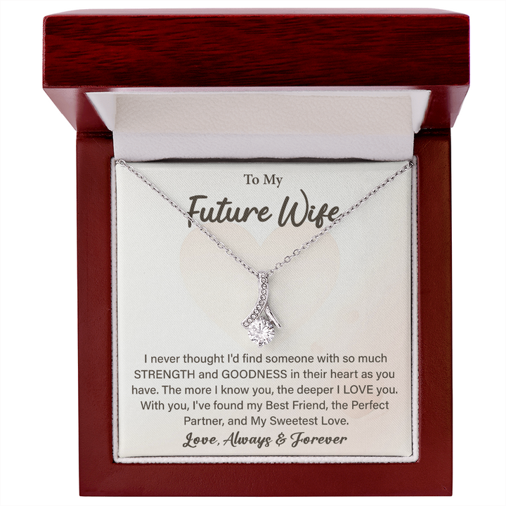 "Future Wife necklace with sentimental card gift"