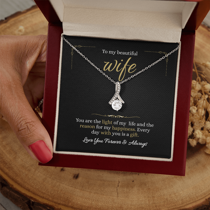 To My Wife Necklace Gift with Love Message