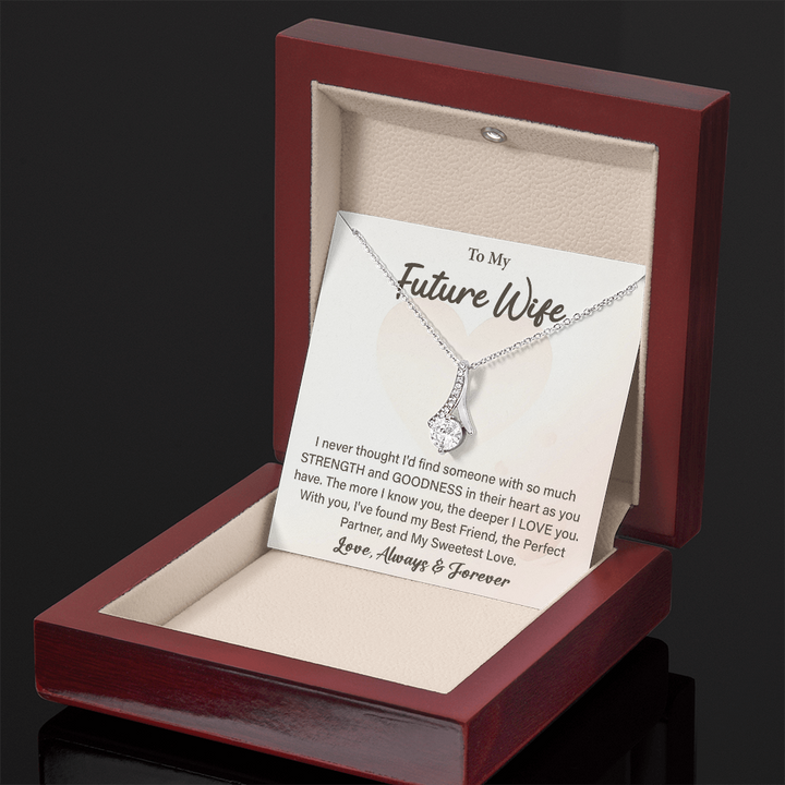 "Future Wife necklace with sentimental card gift"