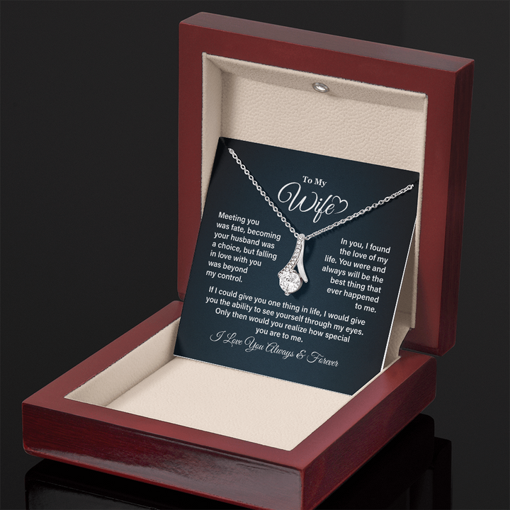 Romantic message: "Meeting you was fate, falling in love
