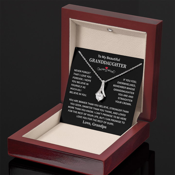 Granddaughter Necklace Gift With a Heartfelf Message