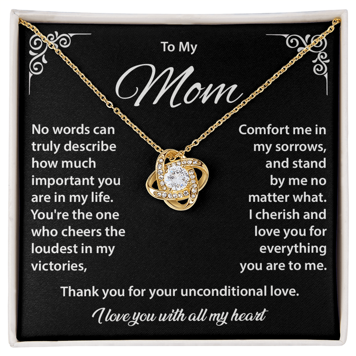 To My Mom Necklace with Message Card