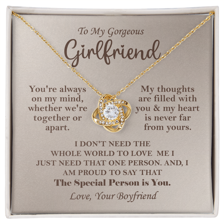 Romantic note for her endless love & support
