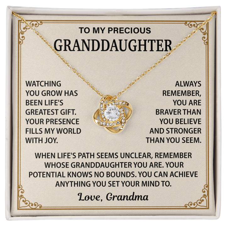 Granddaughter Necklace Gift With a Heartfelt Message