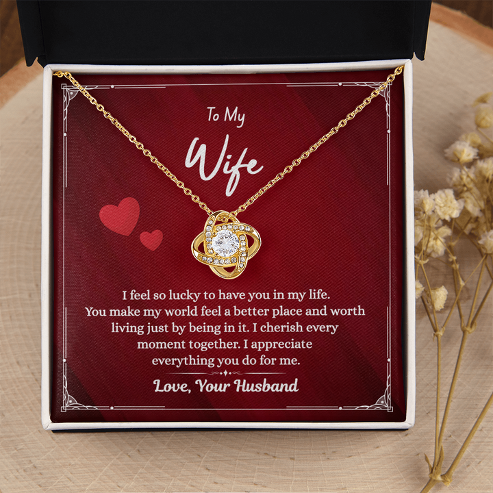 Wife Necklace Gift with Heartfelt Note
