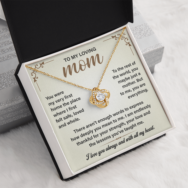 Special silver jewelry gift with love message for mom