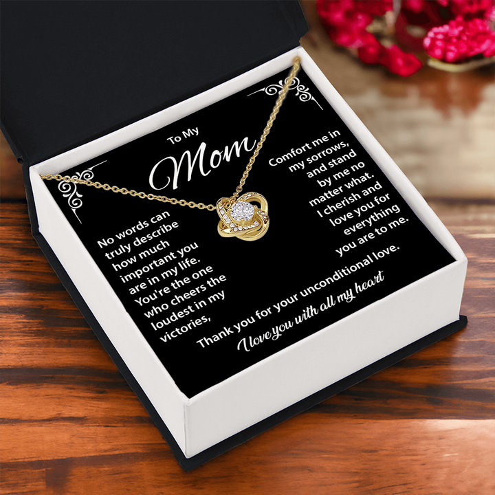 To My Mom Necklace with Message Card