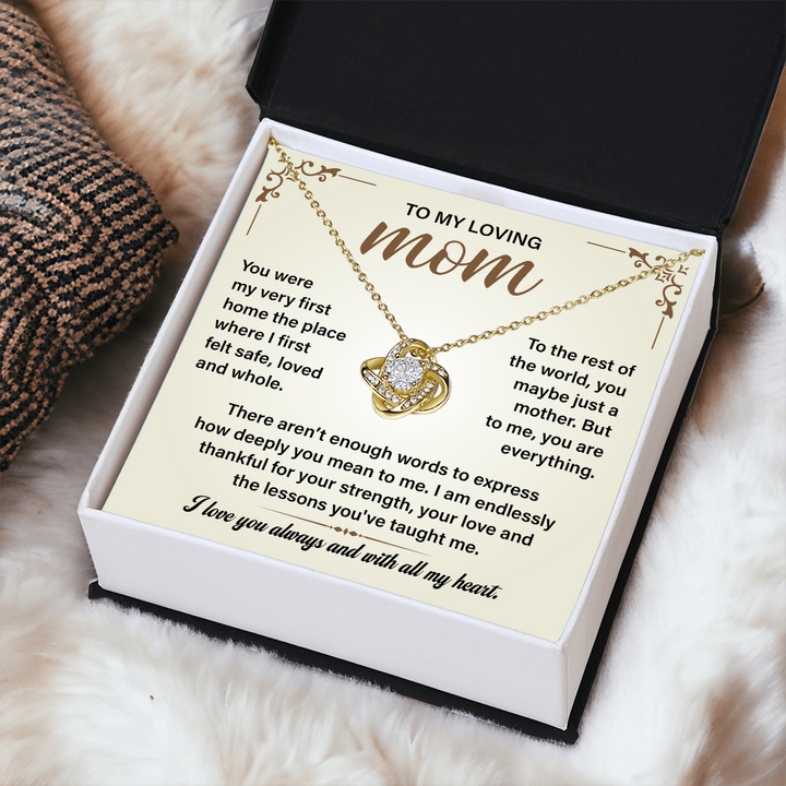 Special silver jewelry gift with love message for mom