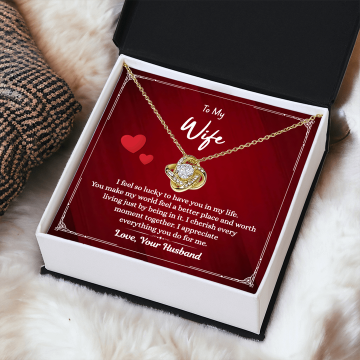 Wife Necklace Gift with Heartfelt Note