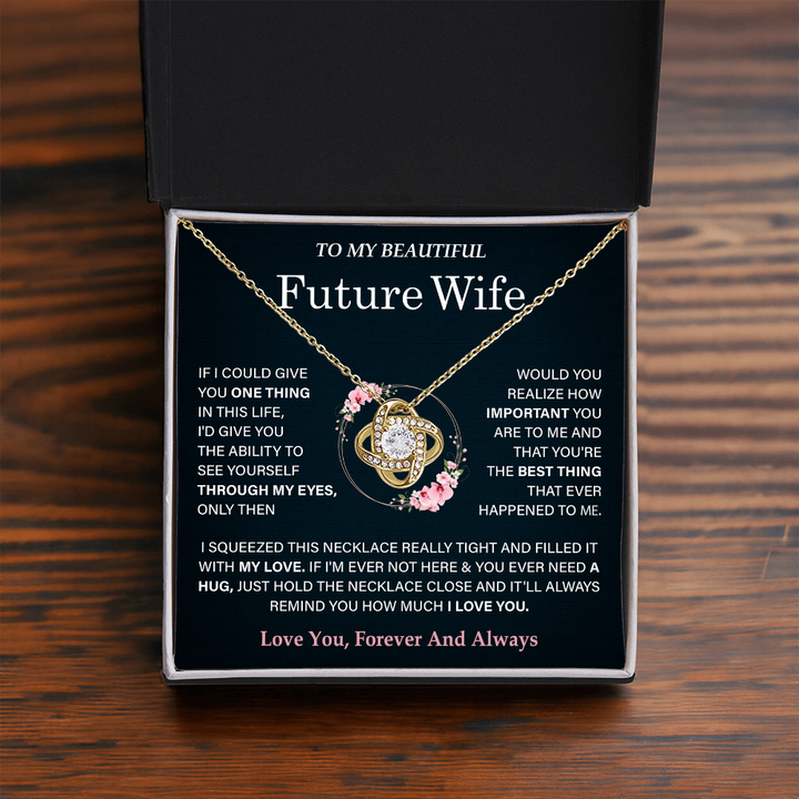 "Romantic gift necklace for future bride"