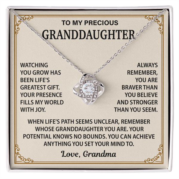 Granddaughter Necklace Gift With a Heartfelt Message