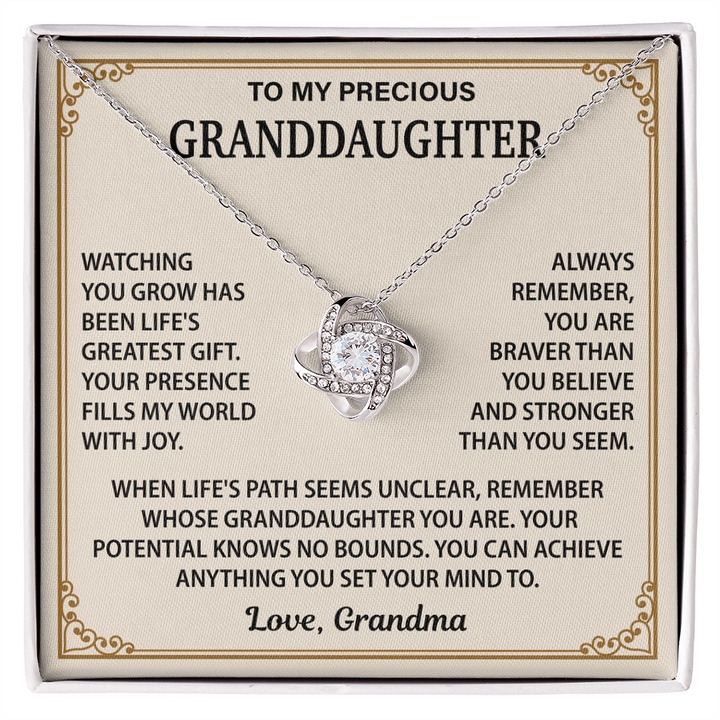Granddaughter Necklace Gift With a Heartfelt Message