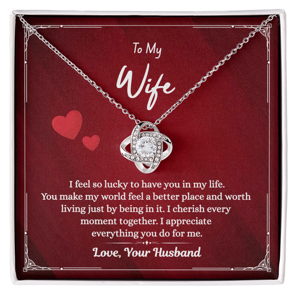 To My Wife Necklace Gift with Love Message