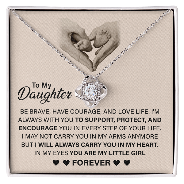 To My Daughter Necklace- Daughter Love knot Necklace, Daughter Jewelry Gifts, Jewellery gifts for Daughter, Daughter gifts from Duahgter