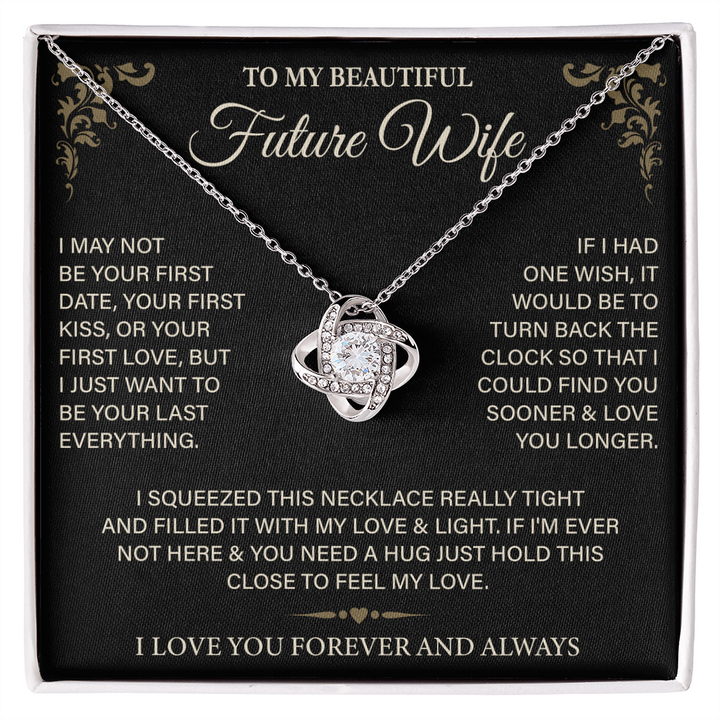 "Future Wife necklace with sentimental card gift"