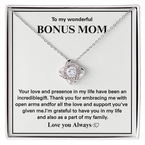 Bonus Mom Necklace Gift Message Box