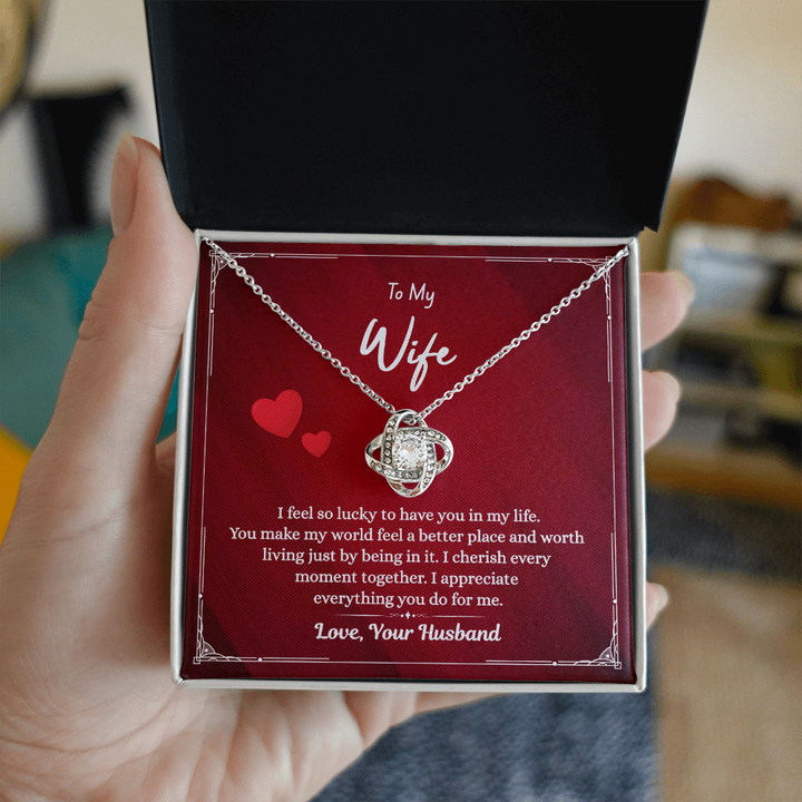 To My Wife Necklace Gift with Love Message