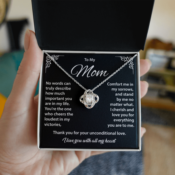 To My Mom Necklace with Message Card