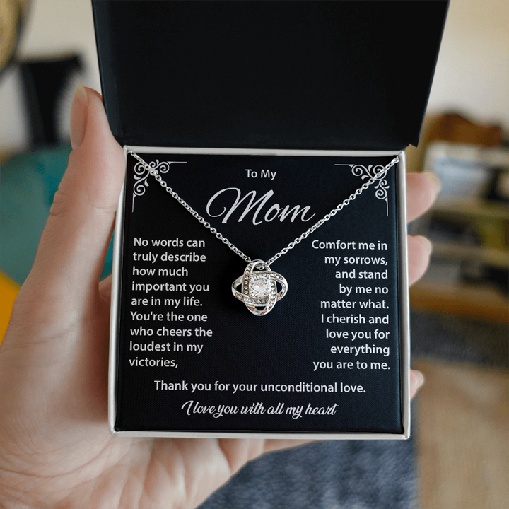 To My Mom Necklace with Message Card