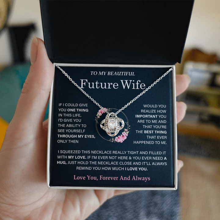 "Romantic gift necklace for future bride"