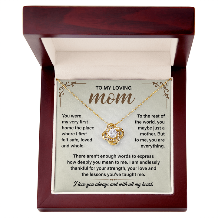 Special silver jewelry gift with love message for mom
