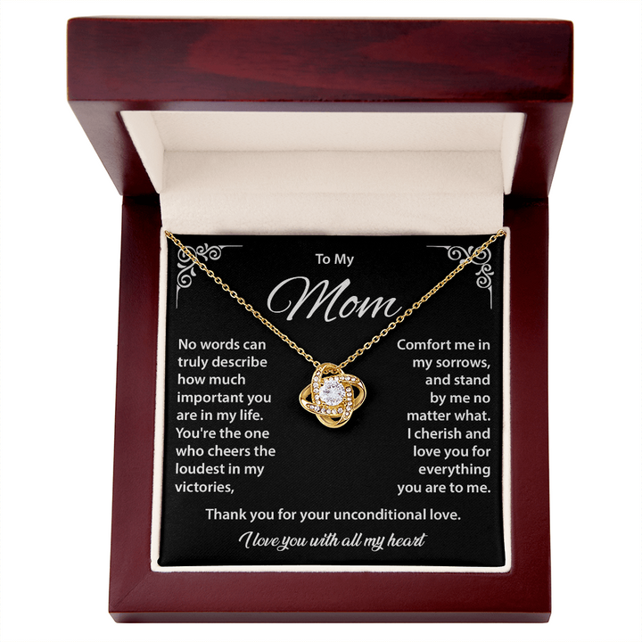 To My Mom Necklace with Message Card