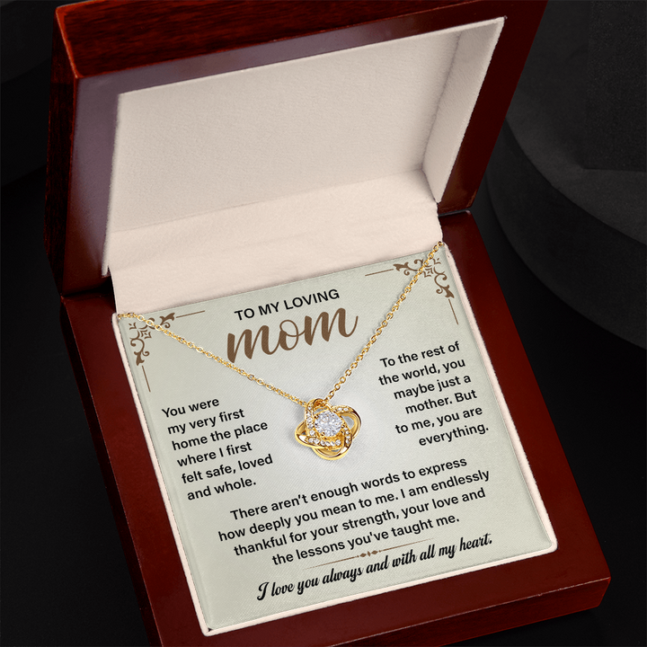 Special silver jewelry gift with love message for mom