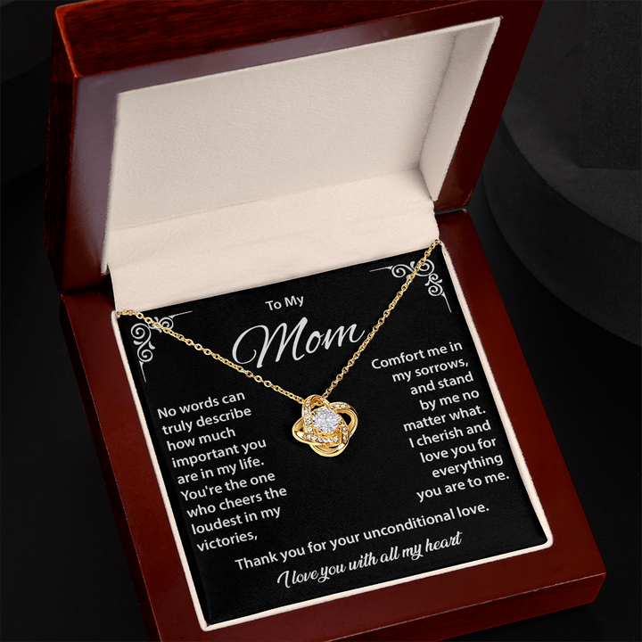 To My Mom Necklace with Message Card