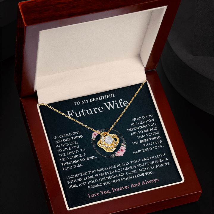 "Romantic gift necklace for future bride"