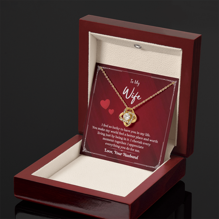 Wife Necklace Gift with Heartfelt Note