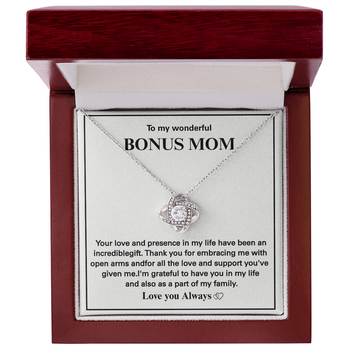 Bonus Mom Necklace Gift Message Box