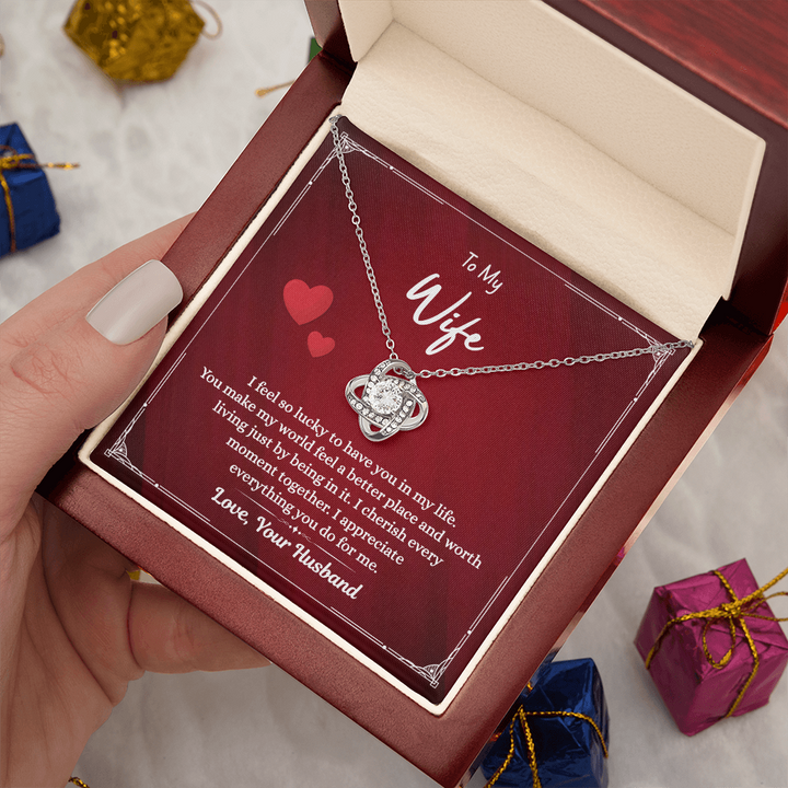 Wife Necklace Gift with Heartfelt Note