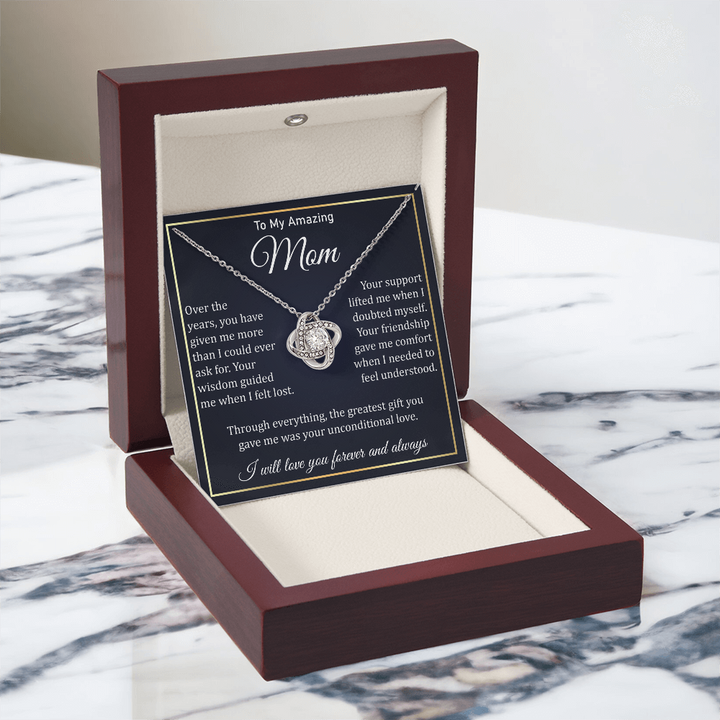 Jewelry gift for mom with a heartfelt card message