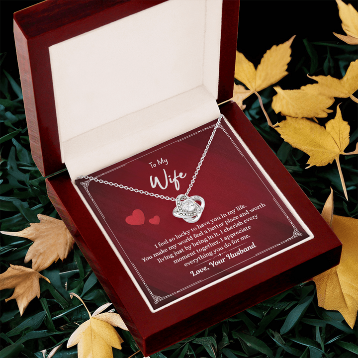 Wife Necklace Gift with Heartfelt Note