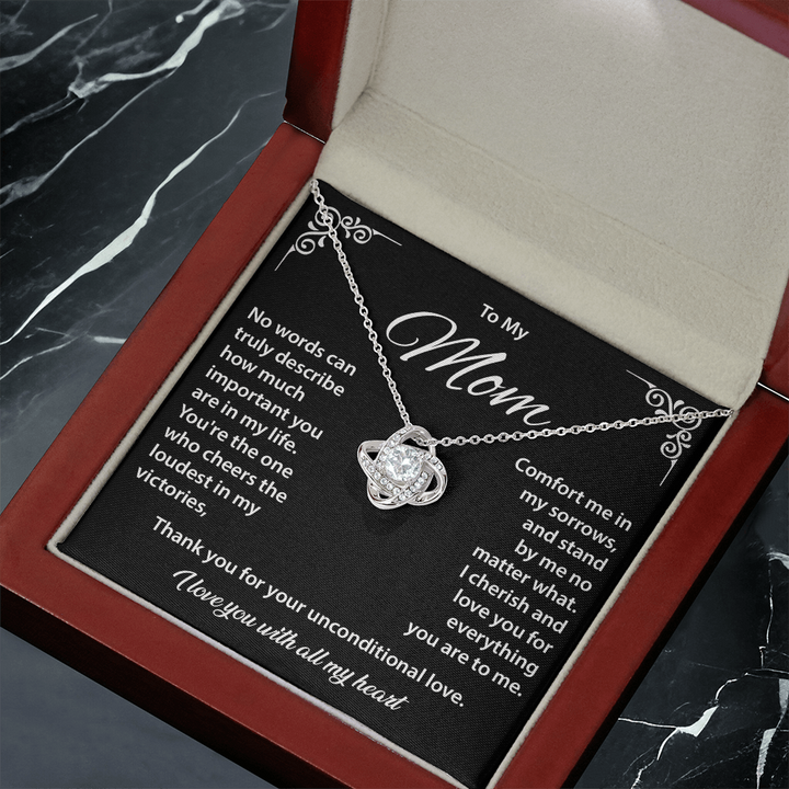To My Mom Necklace with Message Card