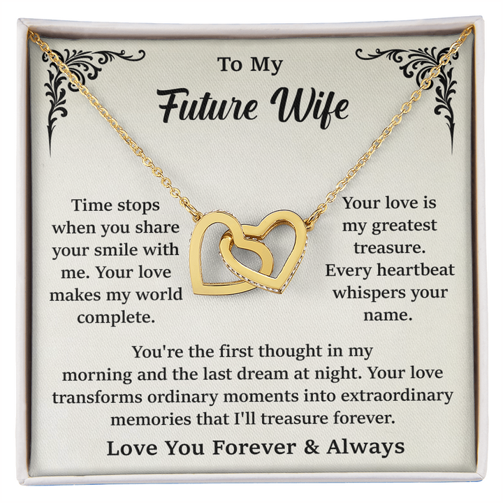 Future Wife necklace with double heart pendant
