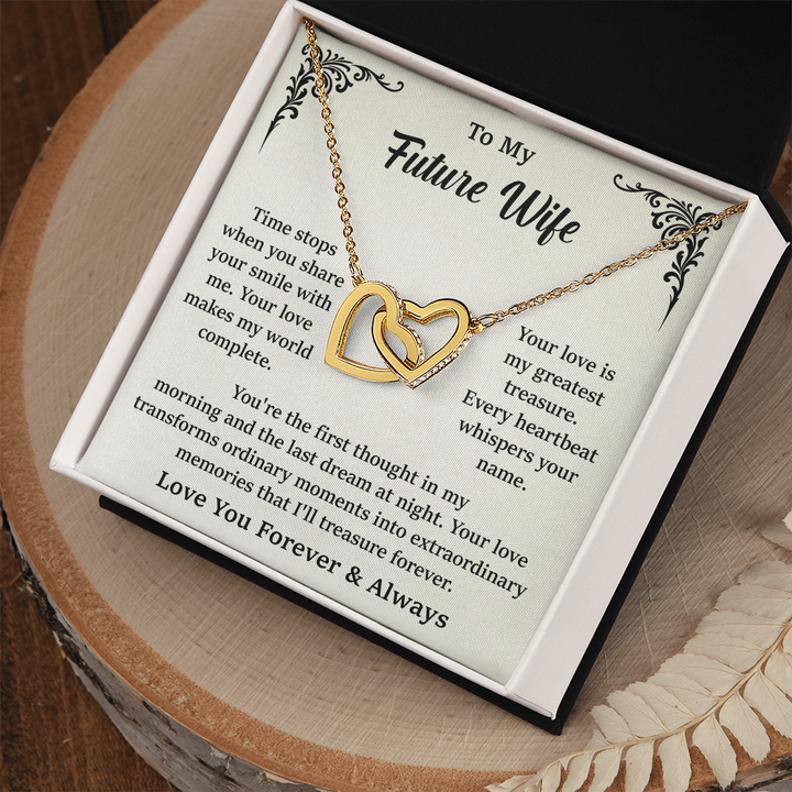 "Future Wife necklace with double heart pendant"