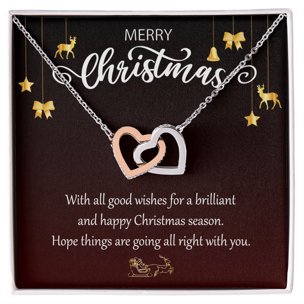 Pendant Necklace Gift of Merry Christmas - Gold Necklace
