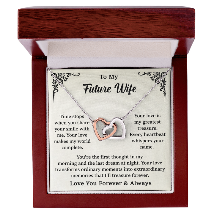 "Future Wife necklace with double heart pendant"