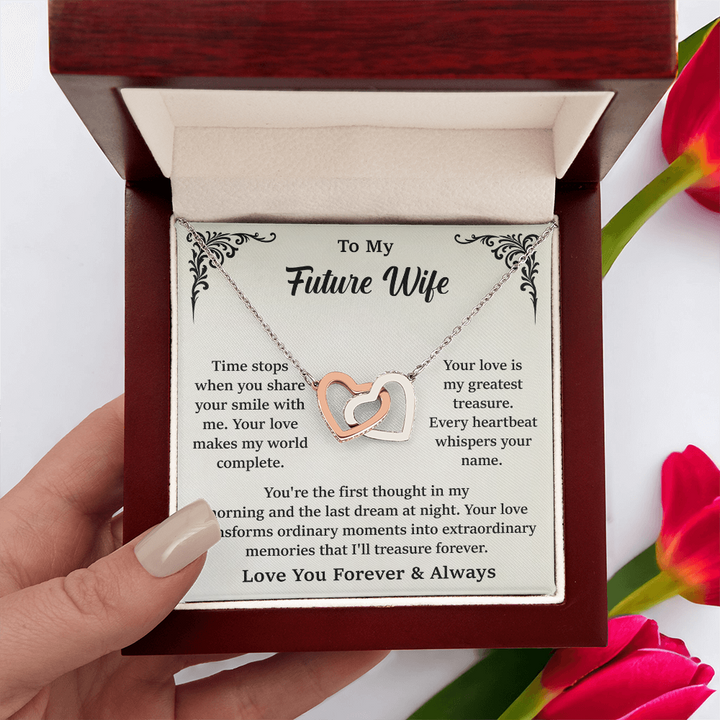 "Romantic gift necklace for future bride"