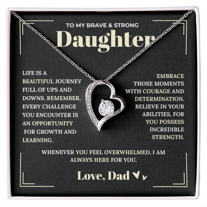 Brave Daughter Necklace Gift from Dad

