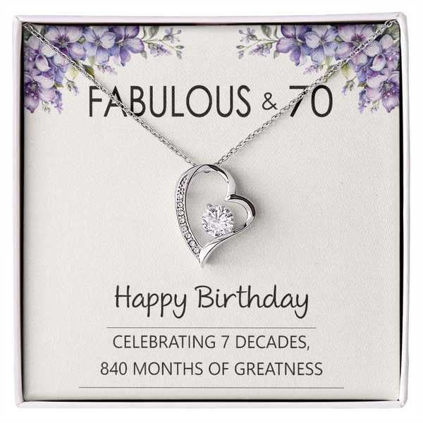 70th Birthday Gift Ideas - Gold Heart Necklace for Her