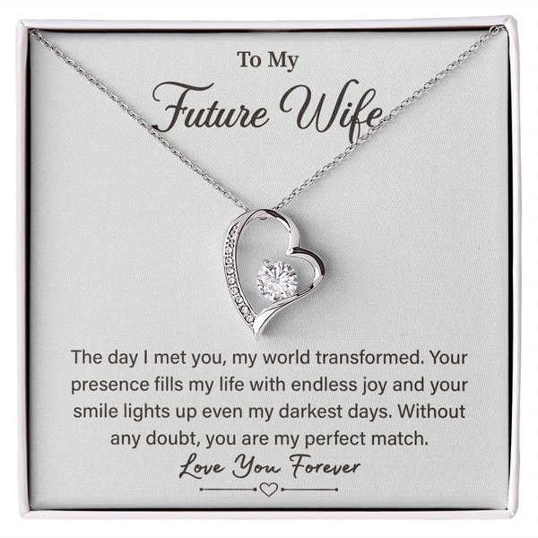 "Future Wife necklace with sentimental card gift"