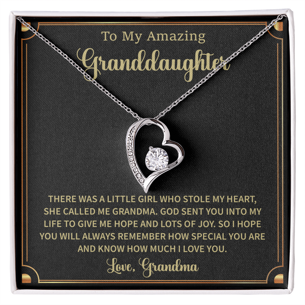 Granddaughter Necklace Gift With a Heartfelf Message
