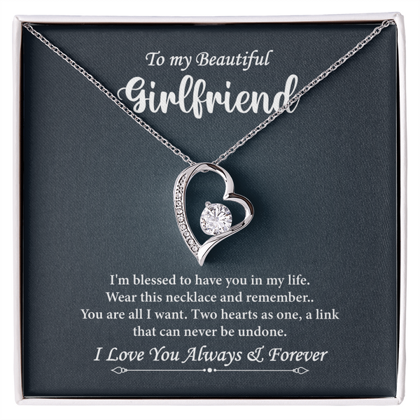 Romantic necklace gift message for her